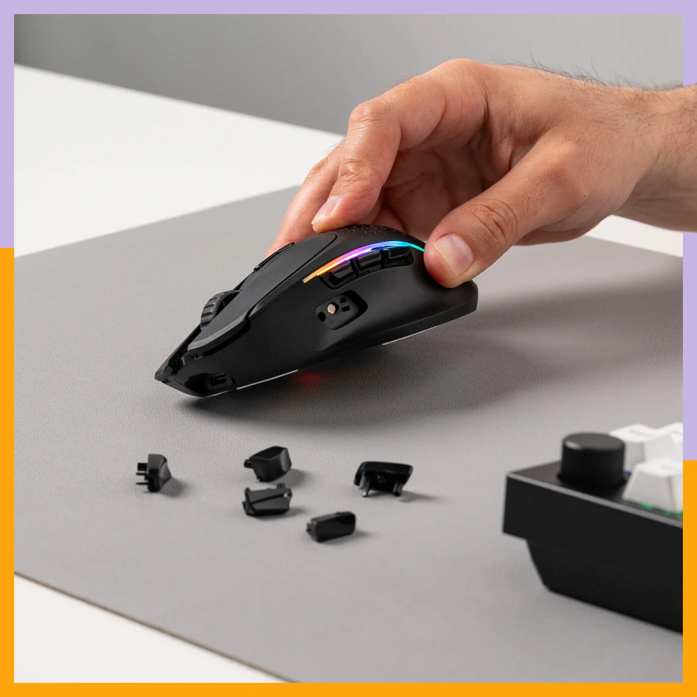 Buttons being changed out on a Model I 2 Wireless in Black